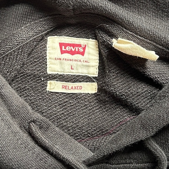 Levi's Relaxed Classic Graphic Black Pullover Hoodie Sweatshirt Size Large - Picture 5 of 13